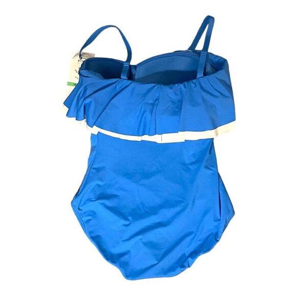 ☀️☀️☀️ AZURE Ruffle Bandeau Bra Sized One Piece Swimsuit KEEPSAKE - Picture 6 of 13